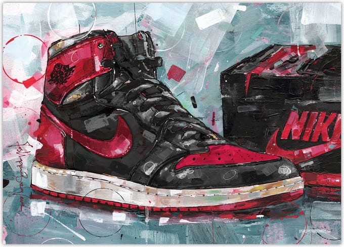 Sneaker poster shoebox banned bred 70x50 cm