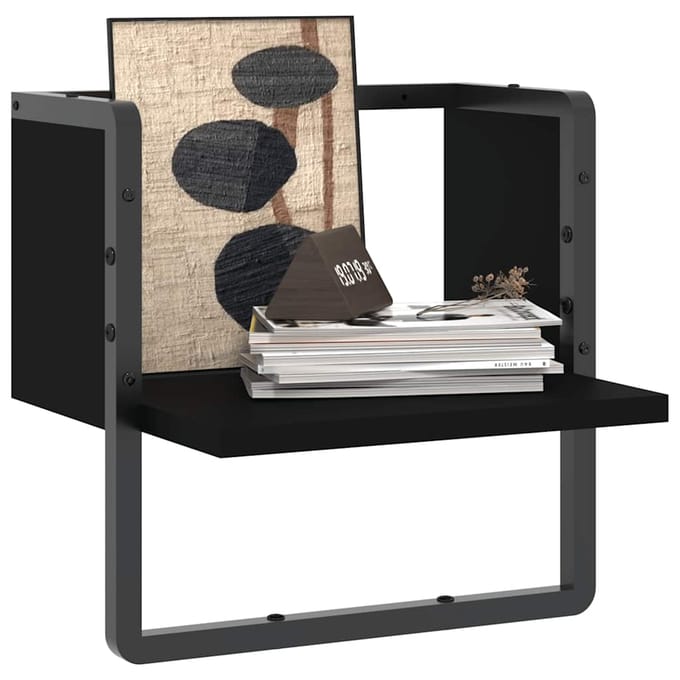 vidaXL - Wandschap - met - stang - 30x25x30 - cm - zwart