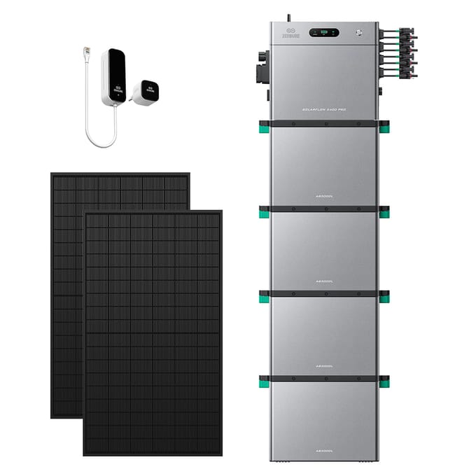 Zendure SolarFlow 2400 Pro - SolarFlow 2400 Pro & Slimme Meter P1 / 4*AB3000L (11.52 kWh) / 2*450W Bifacial Panel (1170Wp Max)