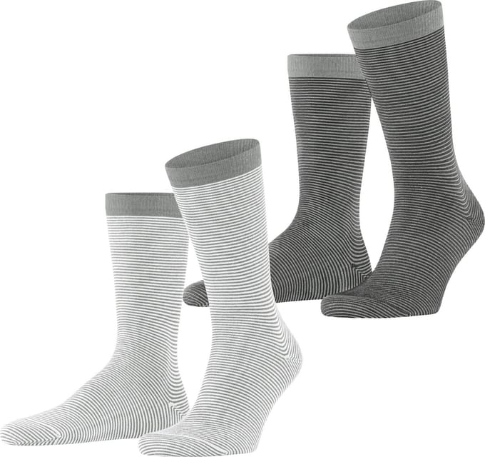 Esprit Allover Stripe 2-Pack gedessineerd katoen multipack sokken heren veelkleurig - maat 43-46