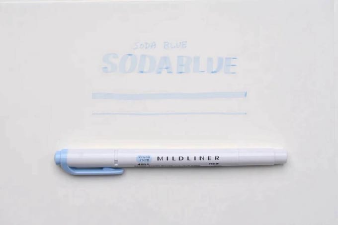 Zebra Mildliner Double-Sided Highlighter - Fine / Bold – Mild Soda Blue / WKT7-MSOB
