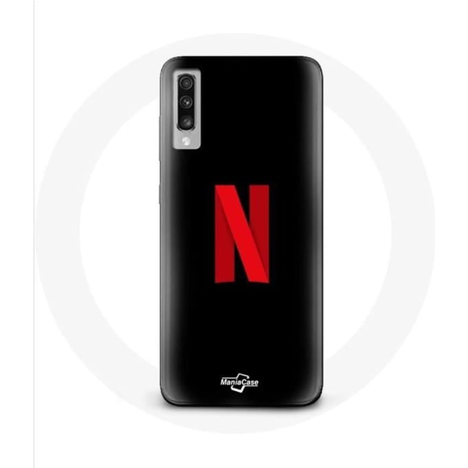 Case voor Samsung Galaxy A50 Netflix Logo rood zwarte achtergrond