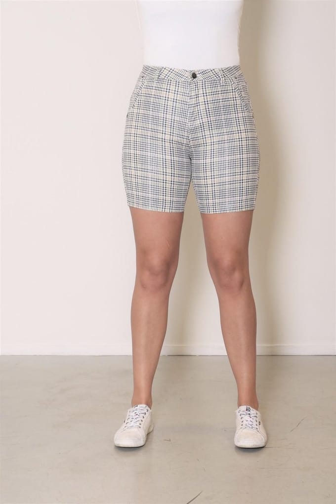 New Star dames short Aberdeen geel ruit - maat S