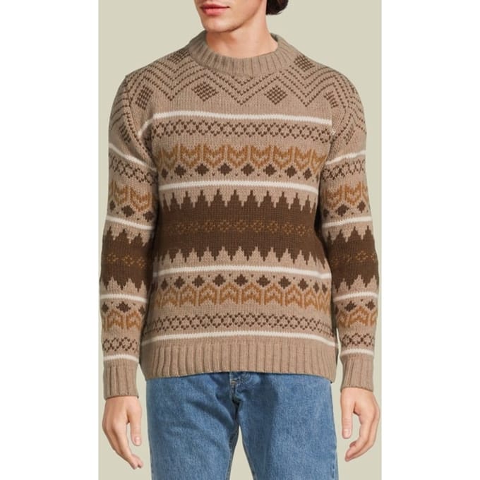 Lois Davis 7171 Jacquard Tricot Brown Jacquard Taglia: M | Maglioni a maglia Outlet | Uomo | Marrone