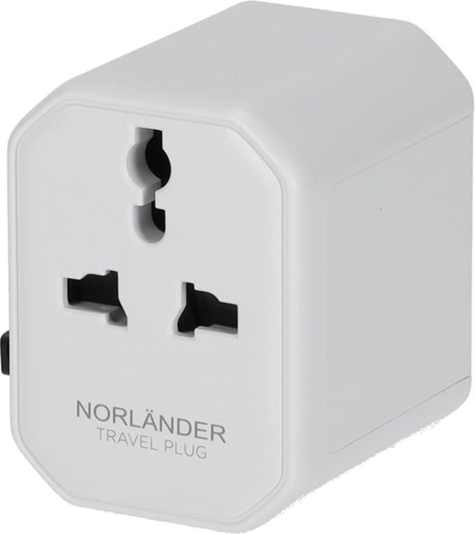 Norlander Universele wereldstekker - Reisstekker - USA/AUS/UK/EU Stekker - USB-A & USB-C Aansluiting - Wit