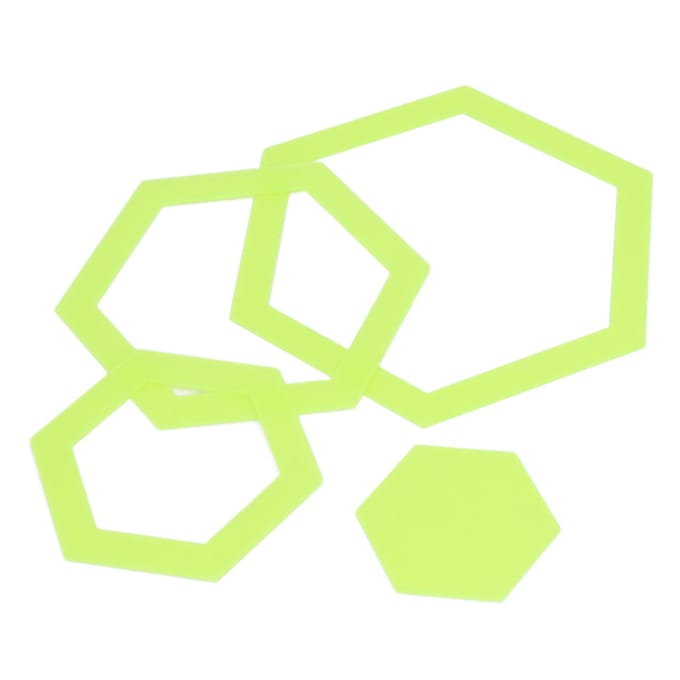 4-delige Set Hexagonaal Quilttemplate Acryl Multifunctionele Hexagonale Kleding Tekenliniaal beige