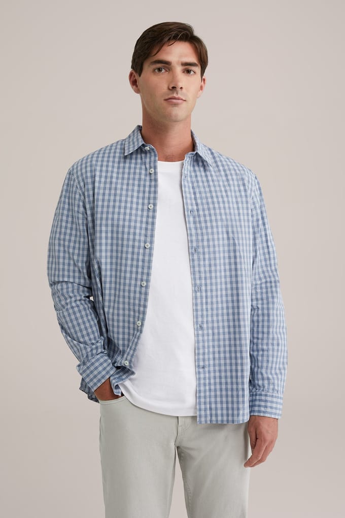 We Fashion Shirt Blue Größe: M | Casual hemden Outlet | Herren | Blau