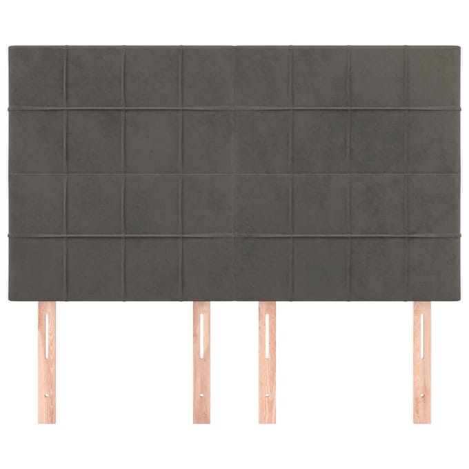 vidaXL - Hoofdbord - donkergrijs - 144x5x118/128 - cm - Fluweel