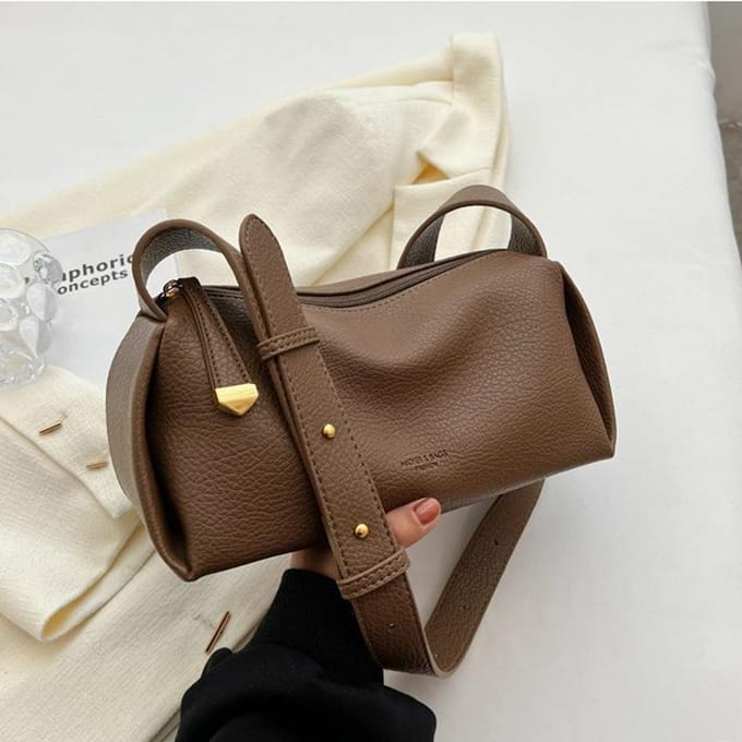 Tas Dames Grote Capaciteit Eénschouder Boston Tas Modieuze Niche Textuur Onderarm Kussen Tas brown