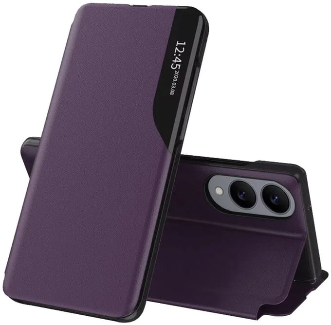 Hoesje geschikt voor Samsung Galaxy S25 Edge - Techsuit eFold Book Case - Paars