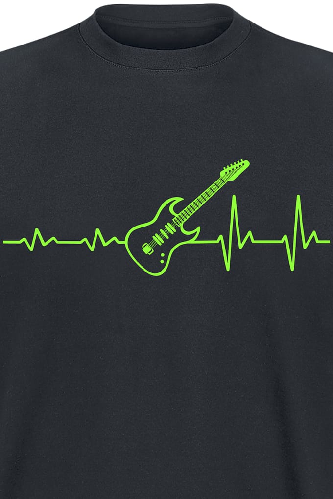 Sprüche - Fun T-shirt - ECG guitar - S tot 4XL - voor Mannen - zwart