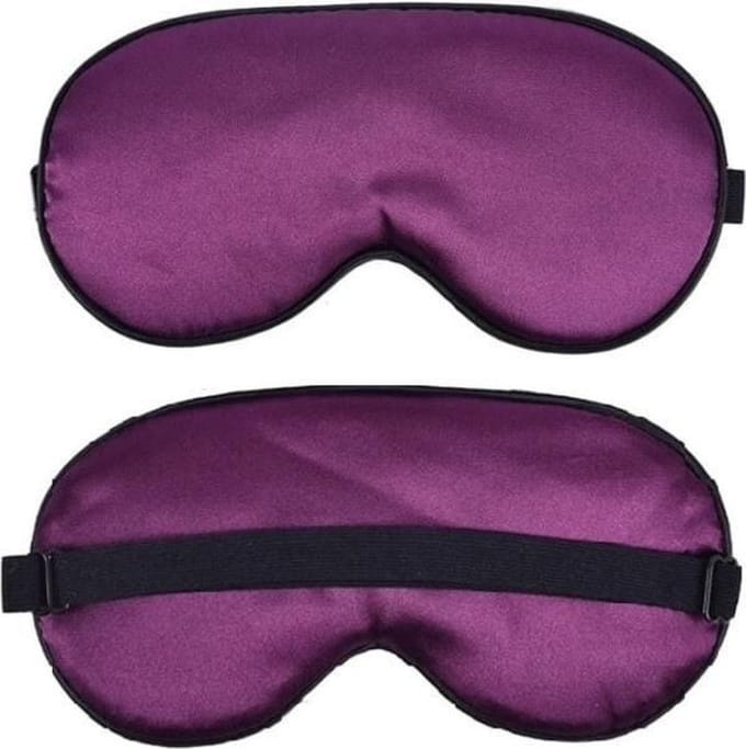 Zijden Slaapmasker Chique – Reismasker – Oogmasker – Paars met Bies
