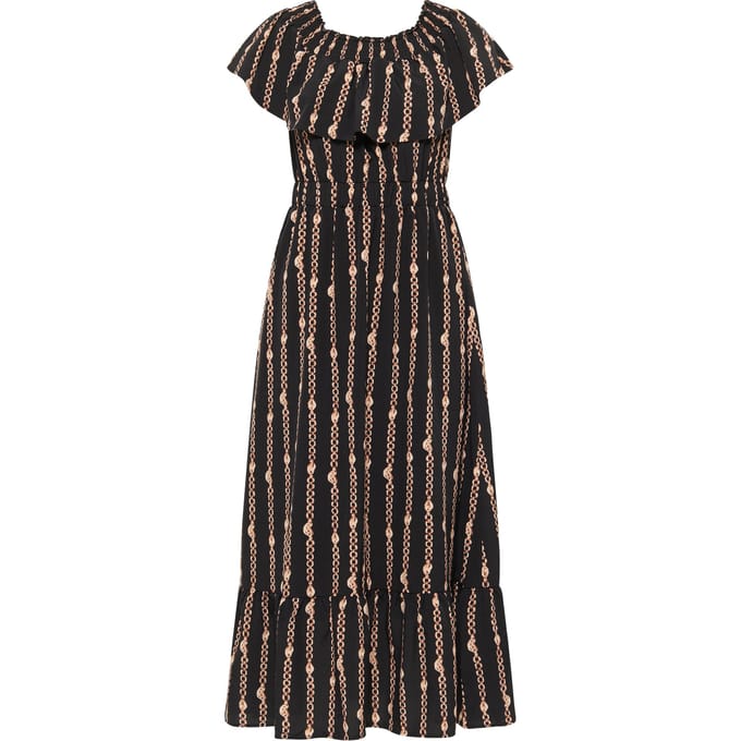 Faina Maxi-jurk met all-over print Dames zwart