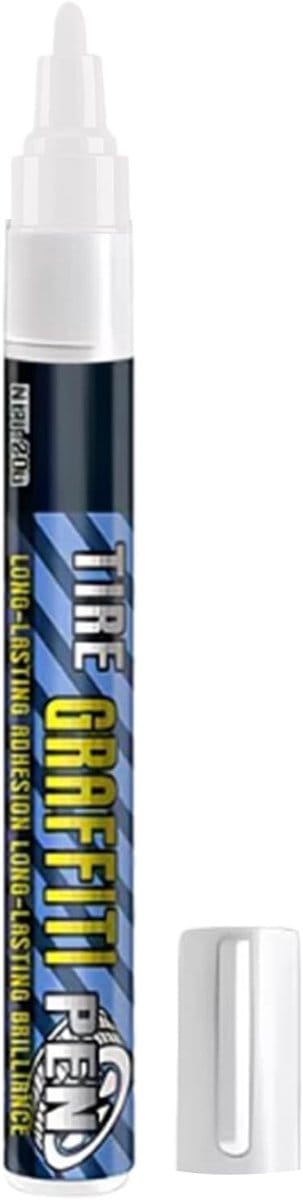 Banden Pen - Rubberen Stift - Banden Personaliseren - Watervast Inkt - 14.2cm - Wit