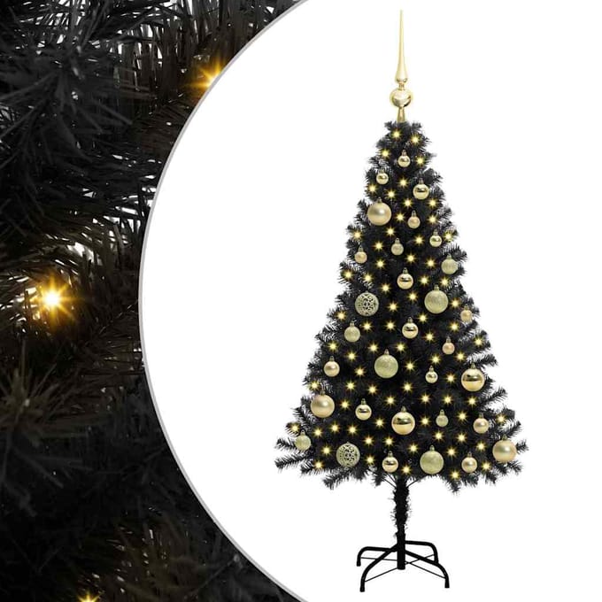 vidaXL Kerstboom Zwart 120 cm PVC