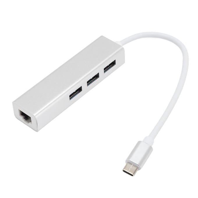 Adaptateur USB vers Ethernet 1000 Mbps haute vitesse Type C3.0 vers USB3.0 RJ45 Adaptateur réseau Gigabit pour white