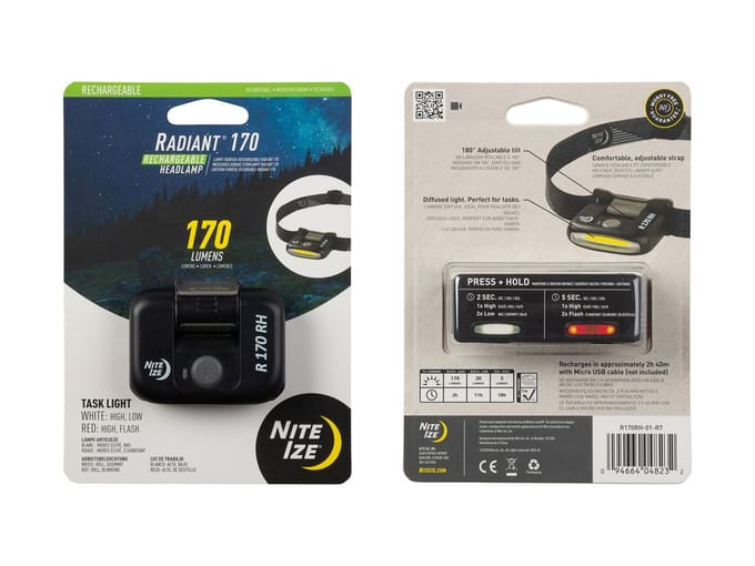 Nite Ize Radiant 170 Oplaadbare Hoofdlamp zwart
