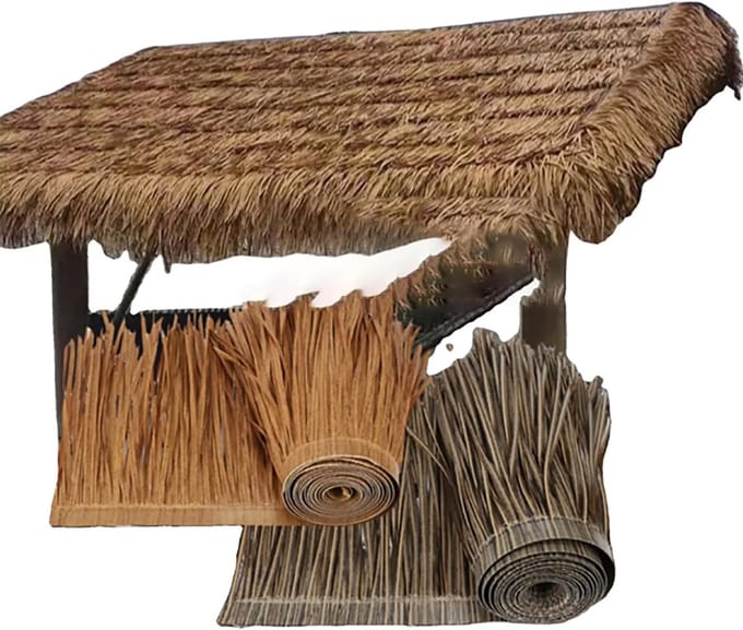 Kunstgras Rol - Decoratie Stro - Hek Terras - Weerbestendig Materiaal - 10 Meter - Grijs