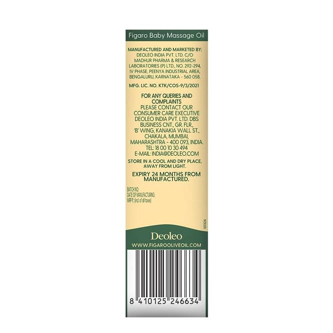 Figaro Baby Massageolie 400 ml Pak van 1 | Natuurlijke Olijfolie & Vitamine E voor Zachte Gevoede Babyhuid brown