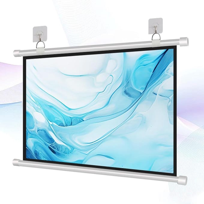 Projectiescherm - Beeldscherm Rolbaar - Thuisbioscoop Creëren - Opvouwbaar Wit Glasvezel - 60 Inch - Wit