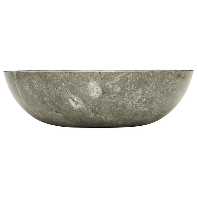 vidaXL - Gootsteen - Ø40x12 - cm - marmer - grijs