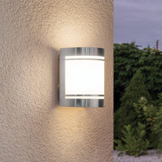 EGLO Cerno Wandlamp Buiten - E27 - 16,5 cm - Roestvast Staal/Wit