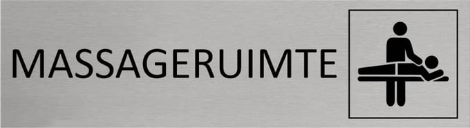 CombiCraft Aluminium deurbordje Massageruimte 165x45mm - per stuk
