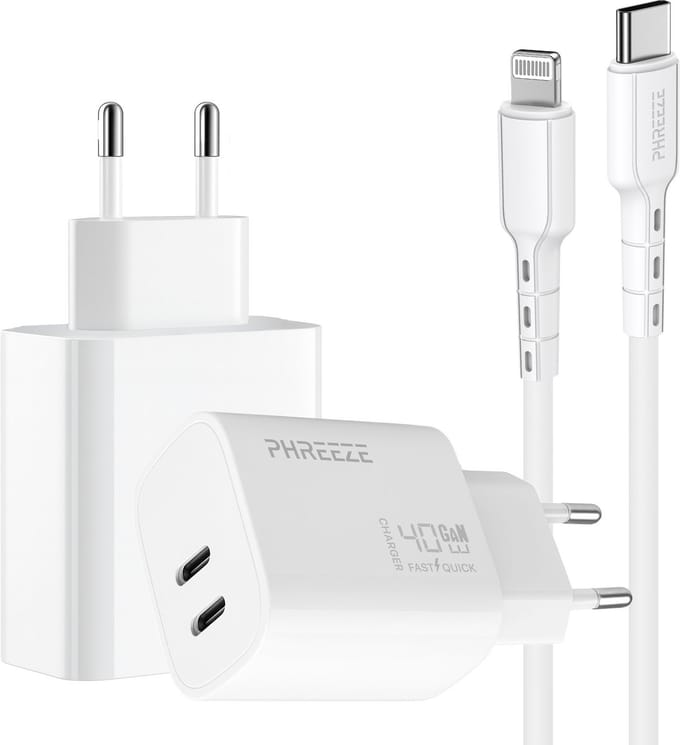 Phreeze usb C oplader met kabel - Geschikt voor iPhone en iPad - Snellader - 1 meter