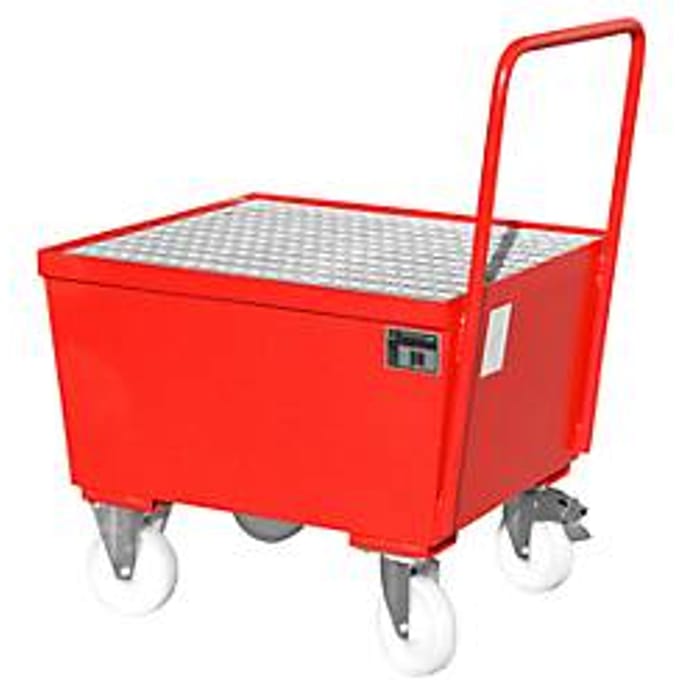 Lekbak type AW-F1, verrijdbaar, rood RAL3000