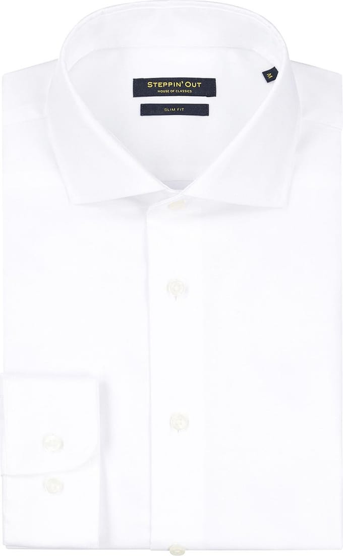 Steppin' Out Overhemd Slim-Fit Twill Wit - Maat 3XL - Heren