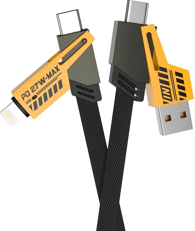 USB C naar USB C Snellaadkabel - 4 in 1 usb C kabel 65W - usb-C naar 8 Pins aanlsuiting kabel