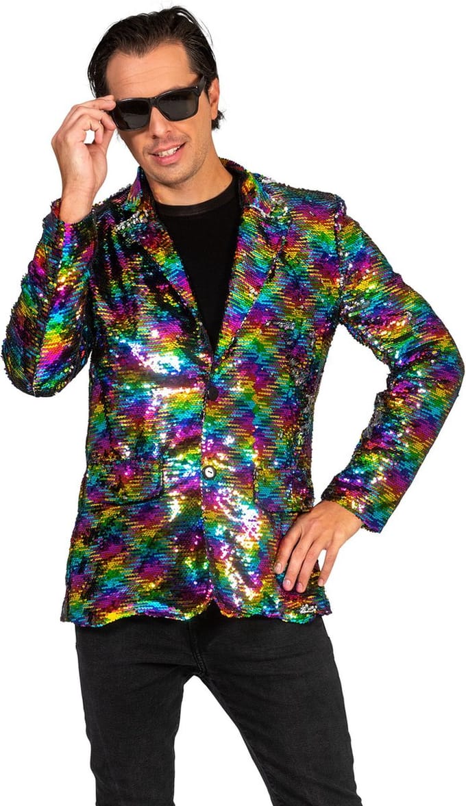 Disco jas Jack regenboog print