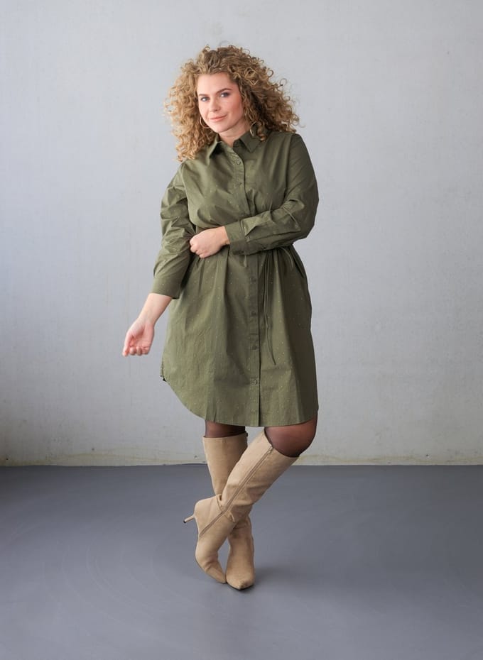 YEST CURVE Greta One pieces - Grey Olive - maat 3(52)