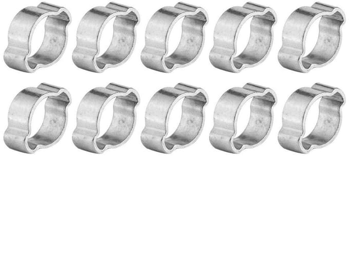 Allecto - Pack van 10 RVS Slangklemmen - Verstelbare Galvaniseerde Slangklemmen 17-20mm