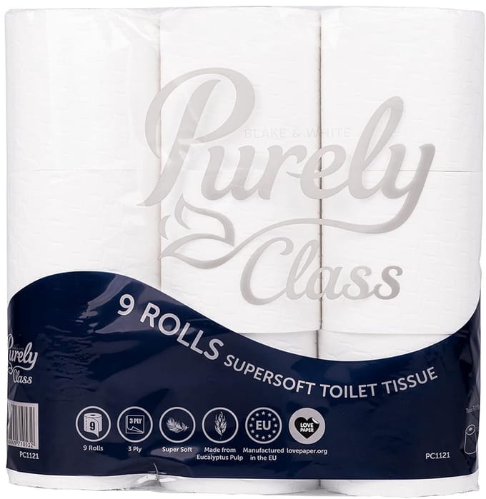 Supersoft Toiletpapier 3-Lagen Pakket van 9 Rollen