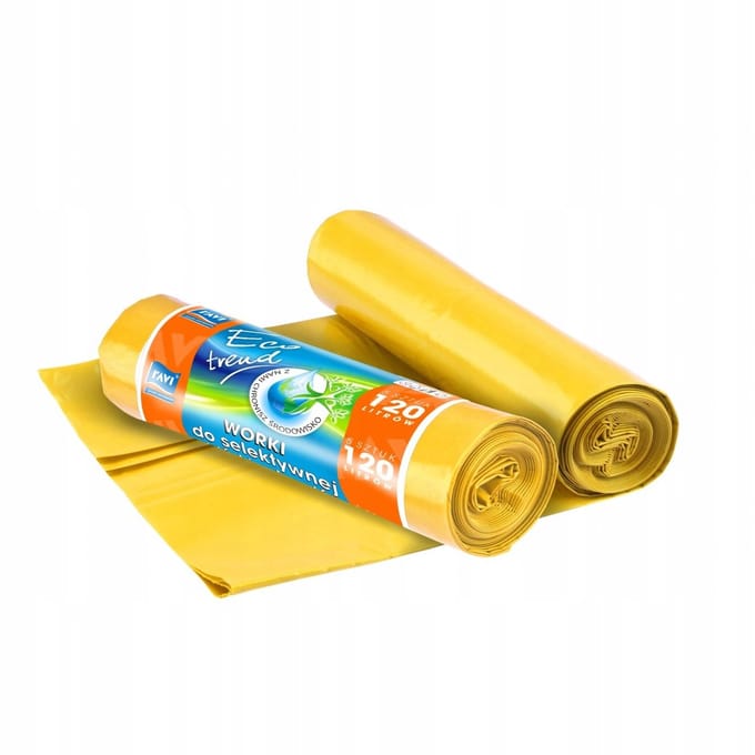 RAVI Eco Trend Serie - Plastic Afvalzak - 120L - Geel