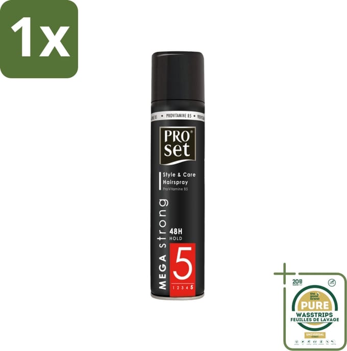 1 x Proset - Haarspray - Mega Strong - 48 uur Werking - 300 ml- Haarspray - 48 Uur Hold - Mega Strong - Volume - Gezond Haar