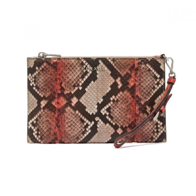 Pochette Prada 1nh009 2amx F0011 en peau de serpent python 1NH009 2AMX F0011 black