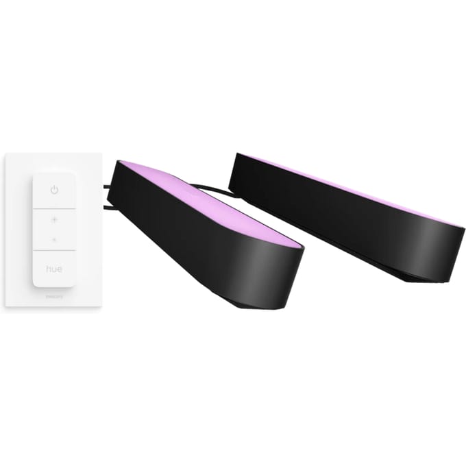 Philips Hue Play Lichtbalk White and Color Zwart 2-pack + Philips Hue draadloze Dimmer