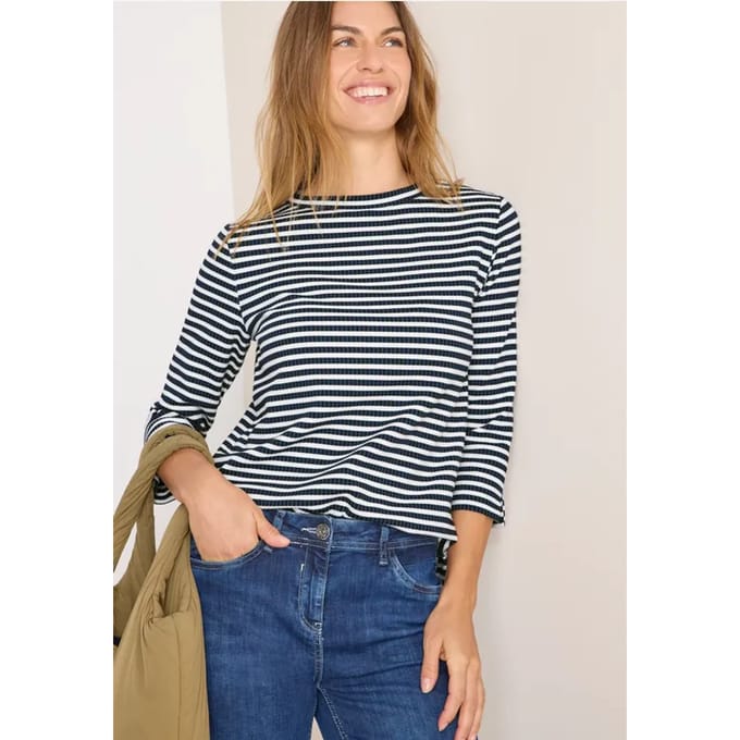 Gestreept shirt met structuur