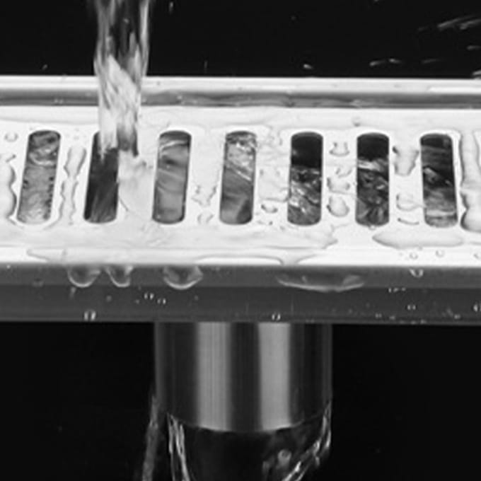 Doucheput Lang RVS Deodorant Verwijderbaar Vloerafvoerputje voor Badkamer Hotel 20cm Midden 20cm Middle Draining gray