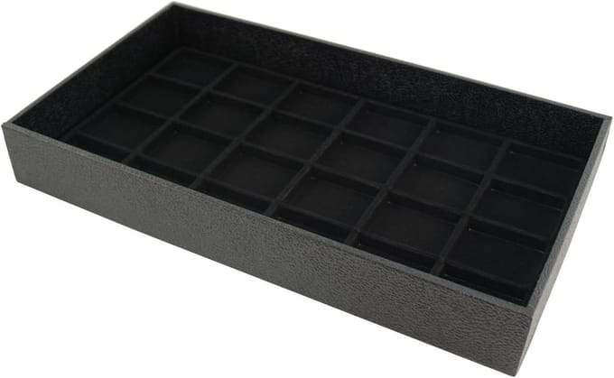 Sieraden Display Lade - Orginiser Bak - Sieraden Presenteren - Versterkt Kunstleer - 37.5 cm - Zwart