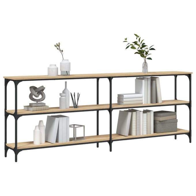 vidaXL - Consoletafel - Sonoma - Eiken - 200x29x75 - cm - Bewerkt - Hout