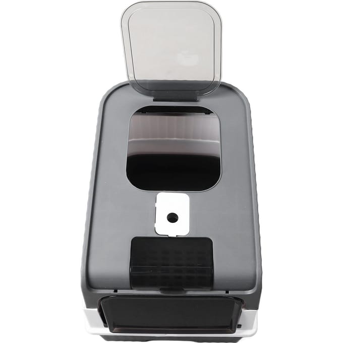 Litière pour chat fermée Grand espace Anti-salissures Élimination des odeurs Conception à tiroir Litière portable pour chat d'intérieur white