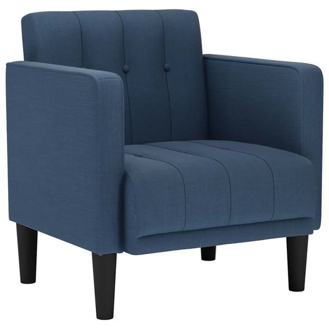 vidaXL - Fauteuil - met - armleuningen - Blauw - 53 - cm - Stof