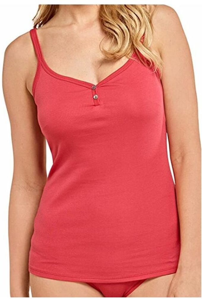 Schiesser - Top "My Favorite" met spagettibandjes - Rood - Maat 44