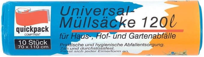 Vuilniszakken Camping universeel - 120 Liter - 10 Stuks