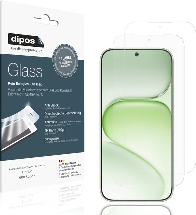 dipos – 2x Matte Pantserfolie geschikt voor Honor 600 Super | 9H Screenprotector