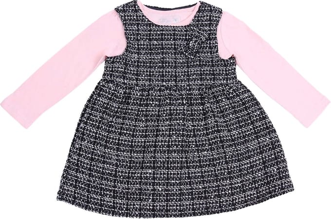 Schattig jurkje + roze blouse