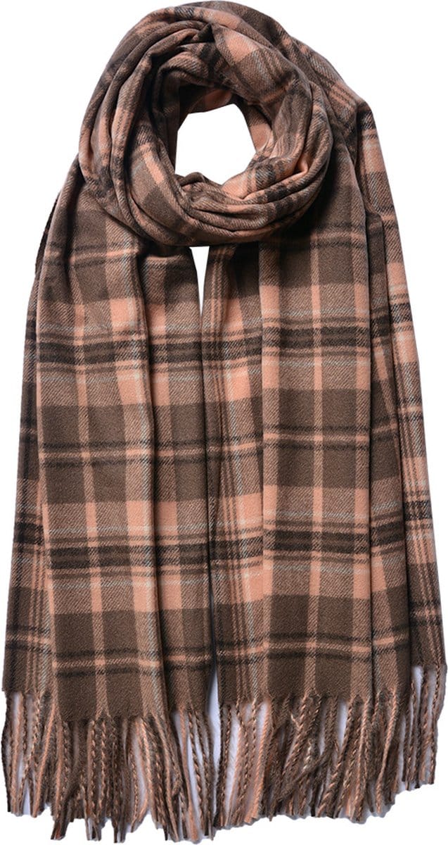 Juleeze Wintersjaal Dames 70x180 cm Roze Polyester Ruit